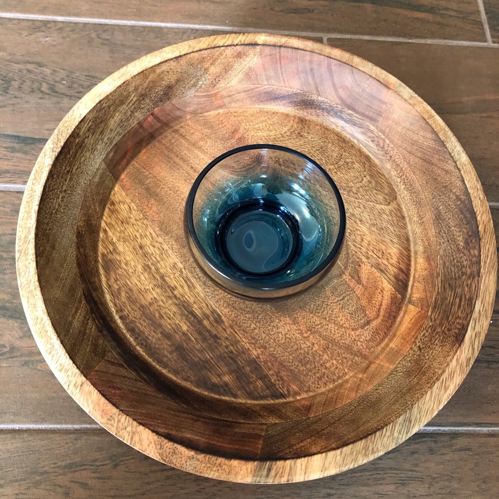 Scott Living chips and dip set NWT wood